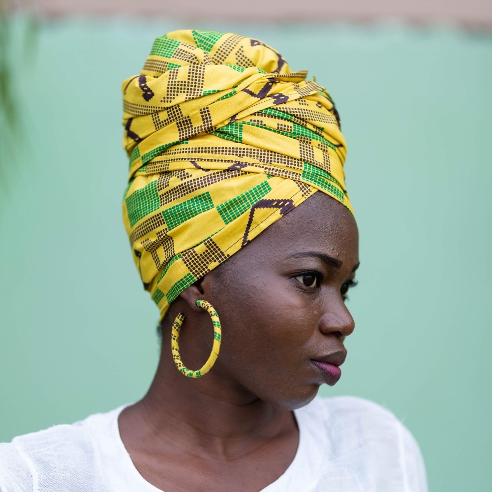 Matching Africa Head Wrap & Small Earrings - ALGY